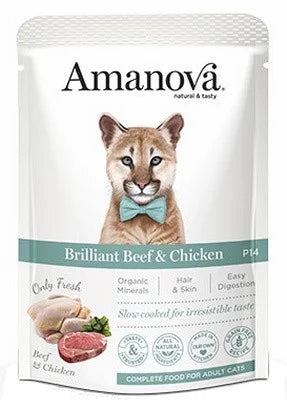 Amanova Cat – Brilliant Beef & Chicken – Wołowina i kurczak saszetka 85g