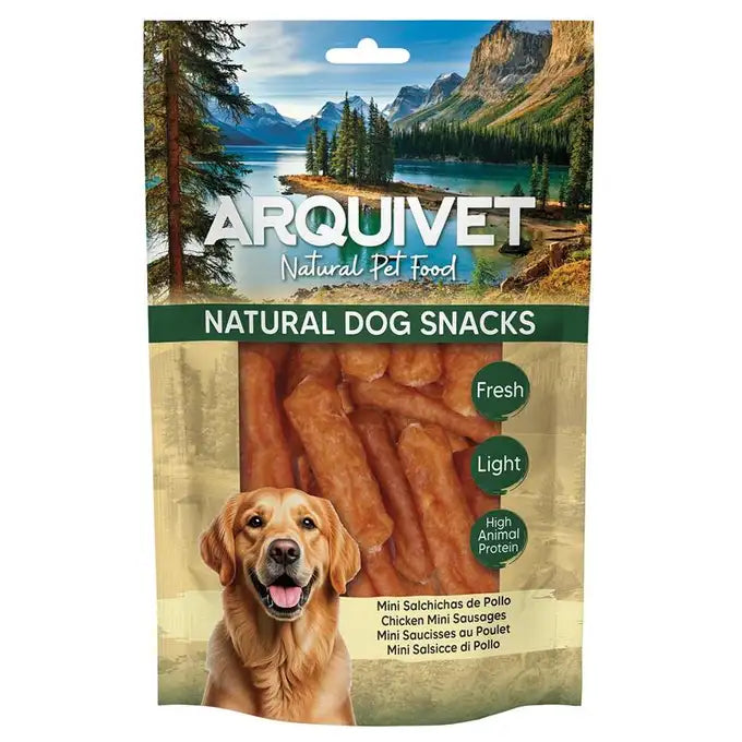 ARQUIVET Naturalny przysmak dla psa - mini kiełbaski z kurczaka z kolagenem 100 g
